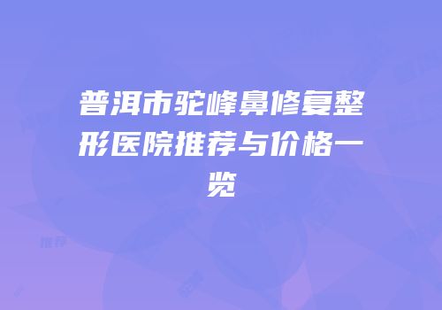 普洱市驼峰鼻修复整形医院推荐与价格一览