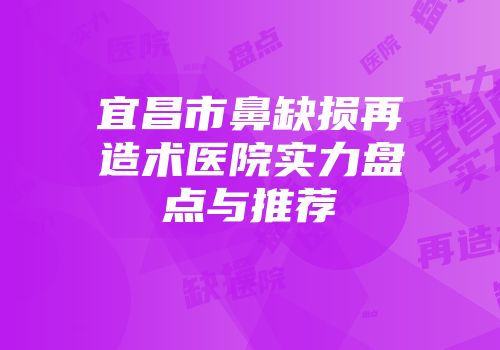 宜昌市鼻缺损再造术医院实力盘点与推荐