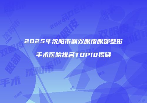 2025年沈阳市割双眼皮眼部整形手术医院排名TOP10揭晓