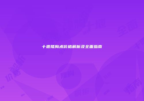 十堰隆胸术价格解析及全面指南