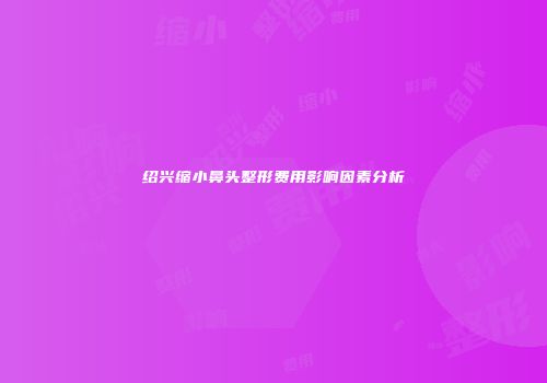 绍兴缩小鼻头整形费用影响因素分析