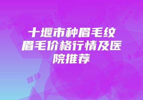十堰市种眉毛纹眉毛价格行情及医院推荐
