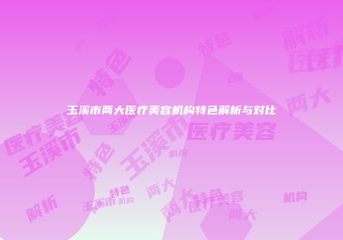 玉溪市两大医疗美容机构特色解析与对比