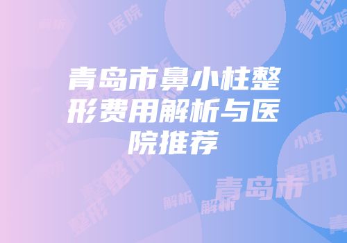 青岛市鼻小柱整形费用解析与医院推荐