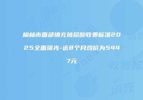 榆林市面部填充玻尿酸收费标准2025全面曝光-近8个月均价为5447元