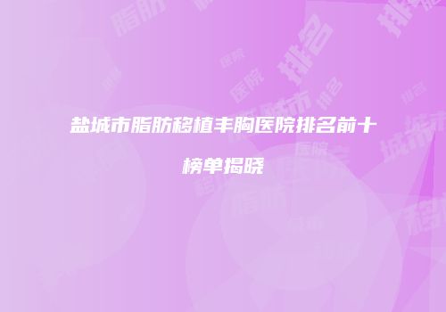 盐城市脂肪移植丰胸医院排名前十榜单揭晓