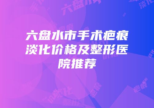 六盘水市手术疤痕淡化价格及整形医院推荐