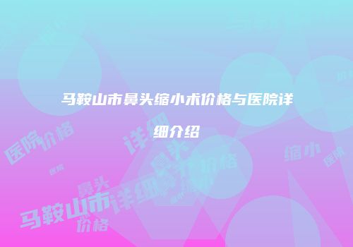 马鞍山市鼻头缩小术价格与医院详细介绍