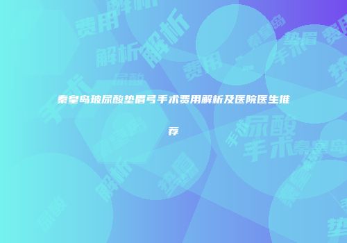 秦皇岛玻尿酸垫眉弓手术费用解析及医院医生推荐