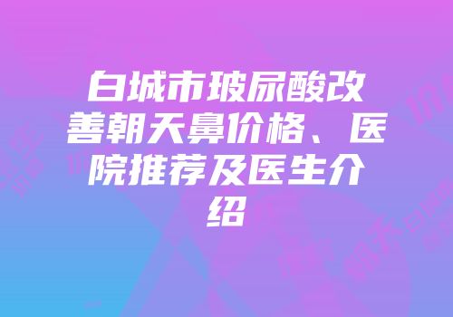 白城市玻尿酸改善朝天鼻价格、医院推荐及医生介绍