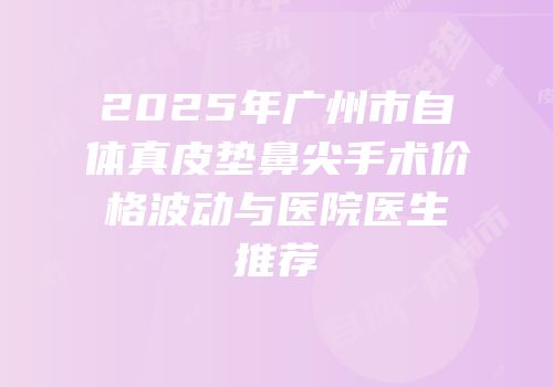 2025年广州市自体真皮垫鼻尖手术价格波动与医院医生推荐