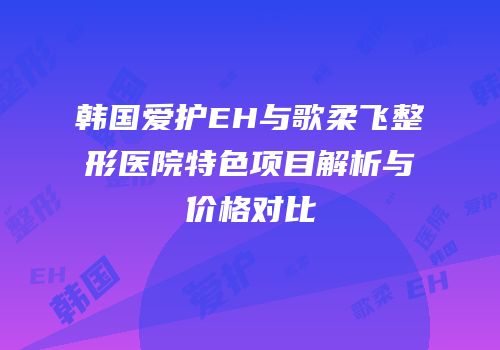 韩国爱护EH与歌柔飞整形医院特色项目解析与价格对比