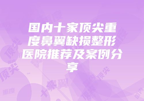 国内十家顶尖重度鼻翼缺损整形医院推荐及案例分享