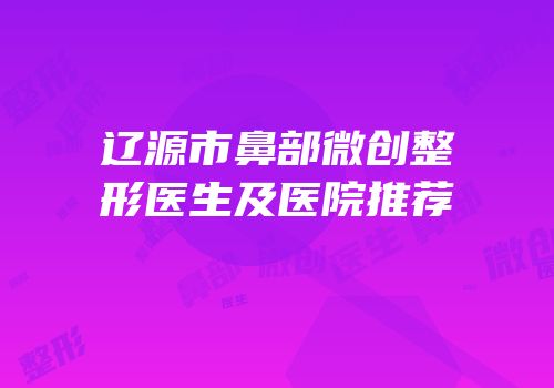 辽源市鼻部微创整形医生及医院推荐