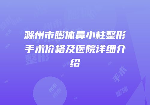 滁州市膨体鼻小柱整形手术价格及医院详细介绍