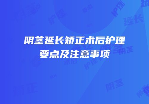 阴茎延长矫正术后护理要点及注意事项