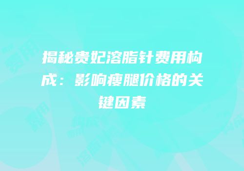 揭秘贵妃溶脂针费用构成：影响瘦腿价格的关键因素