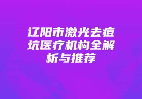 辽阳市激光去痘坑医疗机构全解析与推荐