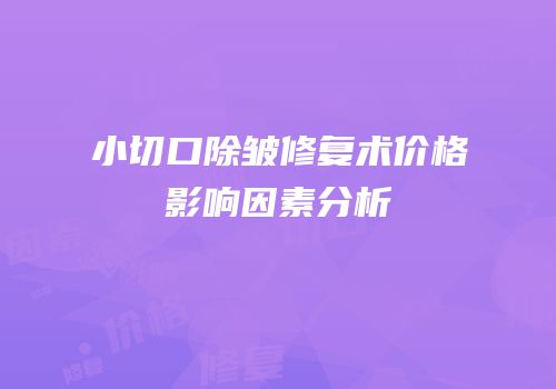 小切口除皱修复术价格影响因素分析
