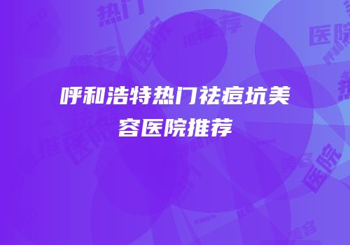 呼和浩特热门祛痘坑美容医院推荐