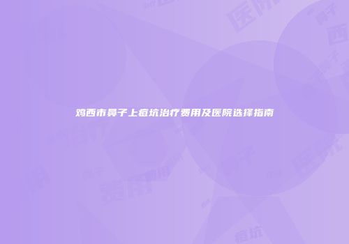 鸡西市鼻子上痘坑治疗费用及医院选择指南