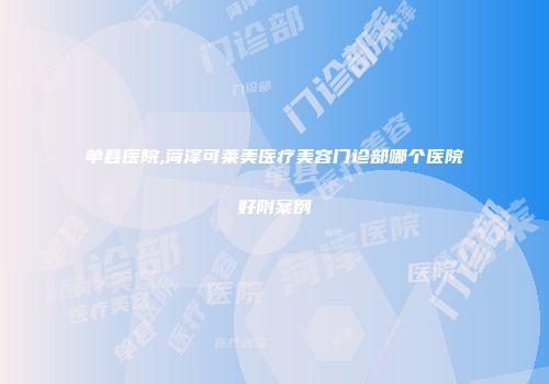 单县医院,菏泽可莱美医疗美容门诊部哪个医院好附案例