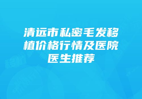 清远市私密毛发移植价格行情及医院医生推荐