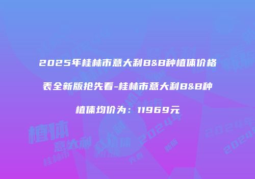 2025年桂林市意大利B&B种植体价格表全新版抢先看-桂林市意大利B&B种植体均价为：11969元