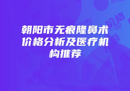 朝阳市无痕隆鼻术价格分析及医疗机构推荐