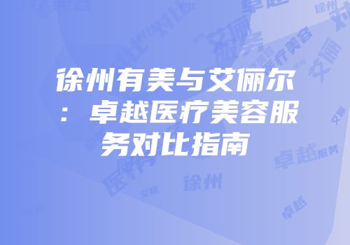 徐州有美与艾俪尔：卓越医疗美容服务对比指南