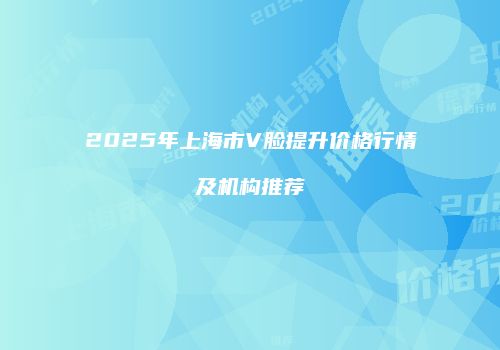 2025年上海市V脸提升价格行情及机构推荐