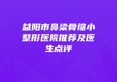 益阳市鼻梁骨缩小整形医院推荐及医生点评