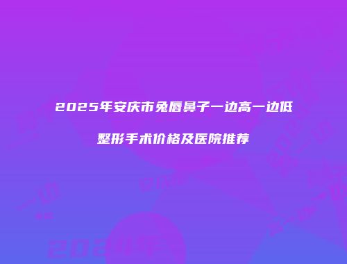2025年安庆市兔唇鼻子一边高一边低整形手术价格及医院推荐