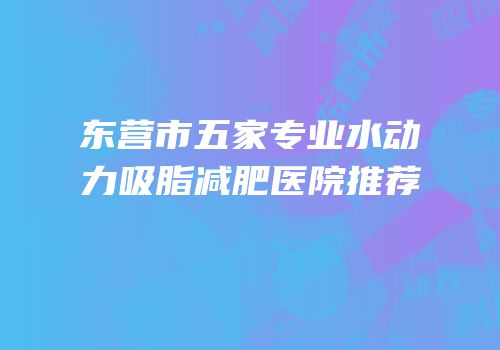 东营市五家专业水动力吸脂减肥医院推荐