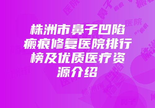 株洲市鼻子凹陷瘢痕修复医院排行榜及优质医疗资源介绍