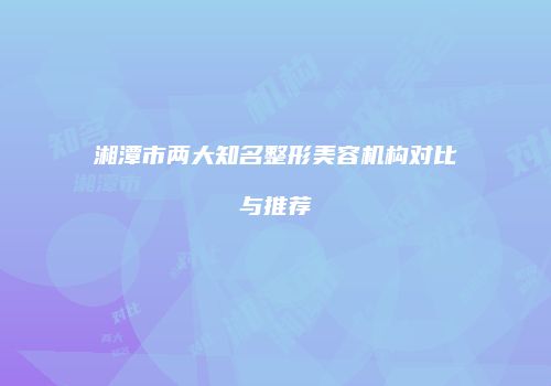 湘潭市两大知名整形美容机构对比与推荐