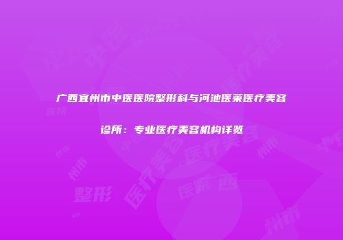 广西宜州市中医医院整形科与河池医莱医疗美容诊所：专业医疗美容机构详览