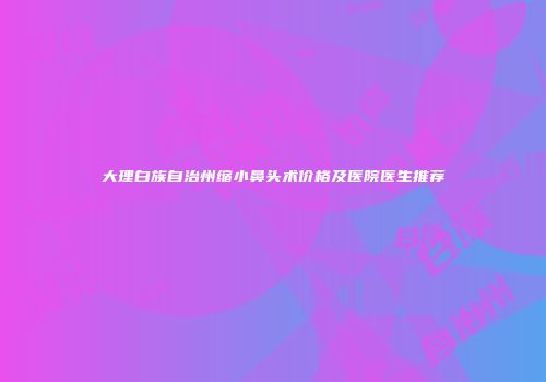 大理白族自治州缩小鼻头术价格及医院医生推荐
