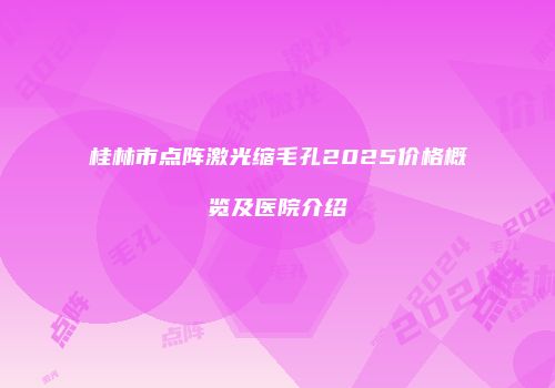 桂林市点阵激光缩毛孔2025价格概览及医院介绍