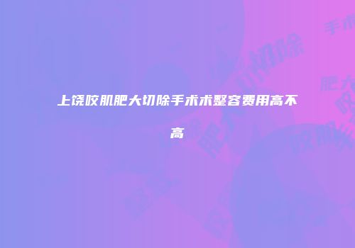 上饶咬肌肥大切除手术术整容费用高不高