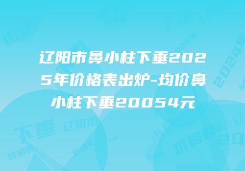 辽阳市鼻小柱下垂2025年价格表出炉-均价鼻小柱下垂20054元
