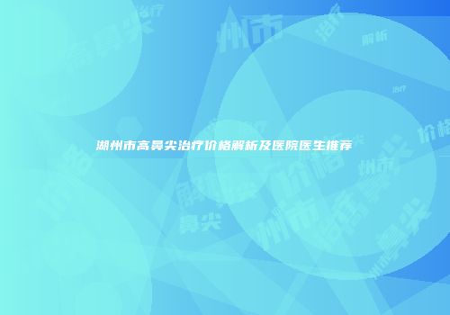 湖州市高鼻尖治疗价格解析及医院医生推荐