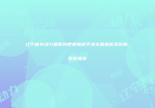 辽宁省水动力吸脂减肥瘦腹部手术全面解析及价格、医院推荐