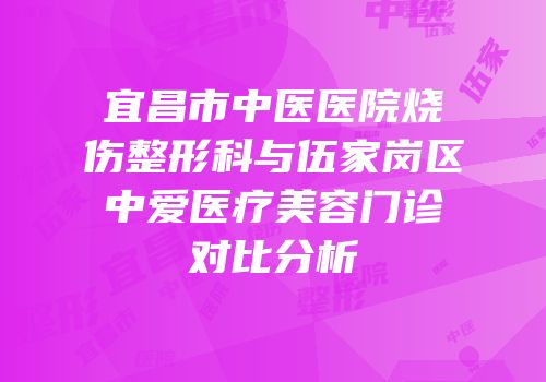 宜昌市中医医院烧伤整形科与伍家岗区中爱医疗美容门诊对比分析