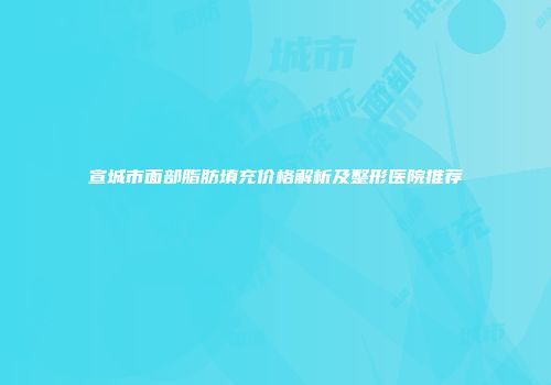宣城市面部脂肪填充价格解析及整形医院推荐