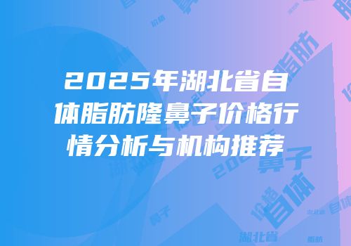2025年湖北省自体脂肪隆鼻子价格行情分析与机构推荐