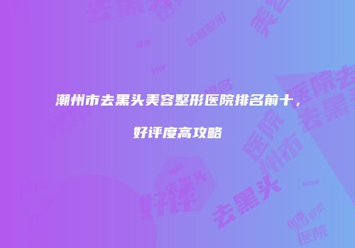 潮州市去黑头美容整形医院排名前十，好评度高攻略
