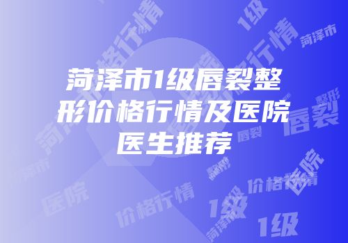 菏泽市1级唇裂整形价格行情及医院医生推荐
