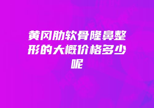 黄冈肋软骨隆鼻整形的大概价格多少呢