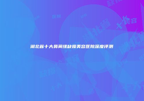 湖北省十大鼻翼缘缺损美容医院深度评测